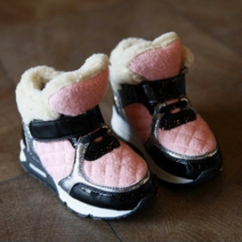 韓版公主女童運動鞋保暖羊絨高筒鞋
