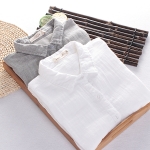 (350元)(1件)寬鬆綿紗襯衫可當防曬外套