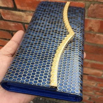 歐迪牛皮長夾(藍色)19x2.5x9.5cm