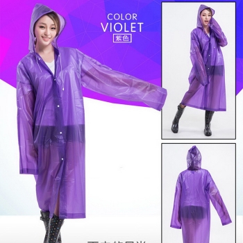 EVA果凍半透明雨衣(紫色)