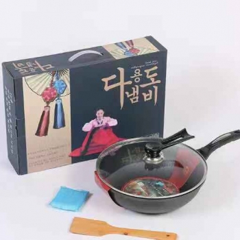 韓國麥飯石不沾炒鍋3件組 32cm